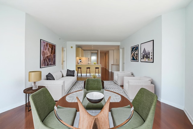 77 Hudson St Unit 3306, Jersey City, NJ 07302 - dining space featuring dark wood-type flooring and baseboards