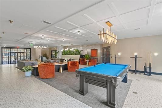 7400 River Rd Unit 304, North Bergen, NJ 07047 - rec room featuring speckled floor, billiards, and baseboards