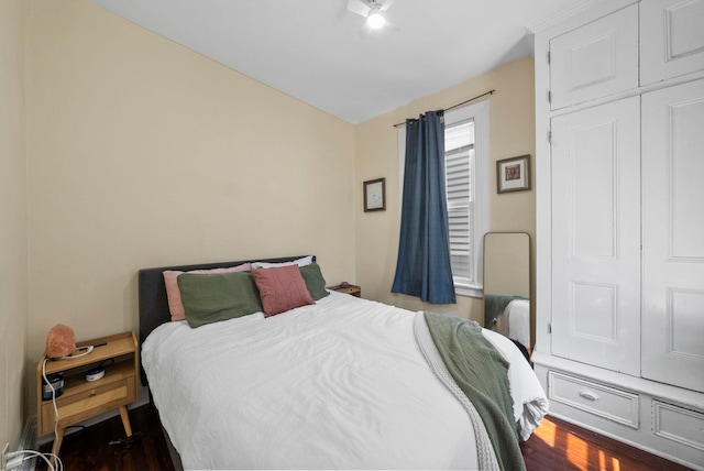 57 Booraem Ave, Jersey City, NJ 07307 - bedroom with dark wood-type flooring and lofted ceiling