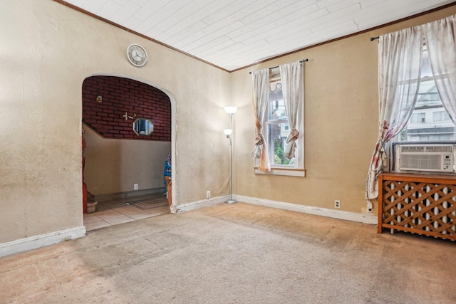442 Avenue E Ave E, Bayonne, NJ 07002 - carpeted spare room with cooling unit, crown molding, and baseboards