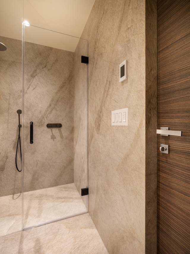 bathroom featuring walk in shower