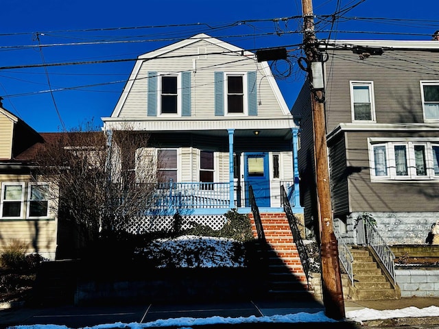 view of front of property with a porch