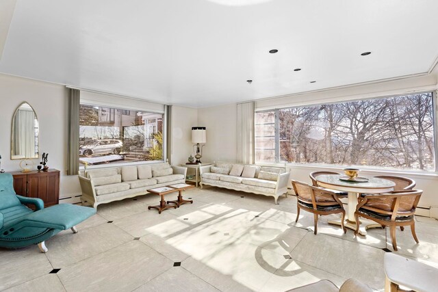 6 Kingswood Rd, Weehawken, NJ 07086 - living room featuring a baseboard heating unit
