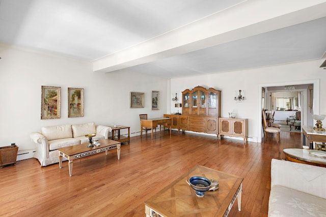 6 Kingswood Rd, Weehawken, NJ 07086 - living area featuring light wood finished floors and baseboard heating