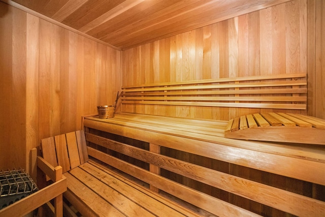 2 Euclid Rd, Fort Lee, NJ 07024 - relaxing sauna / steam room featuring wooden walls and wood ceiling