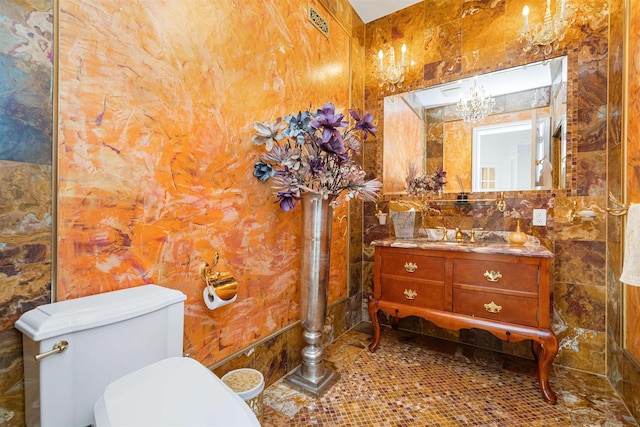 2 Euclid Rd, Fort Lee, NJ 07024 - bathroom with a chandelier and vanity