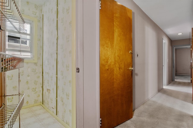 134 W 25th St, Bayonne, NJ 07002 - hallway with wallpapered walls