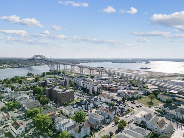 133 W 4th St, Bayonne, NJ 07002 - aerial overview of property's location featuring a notable bridge and a nearby body of water