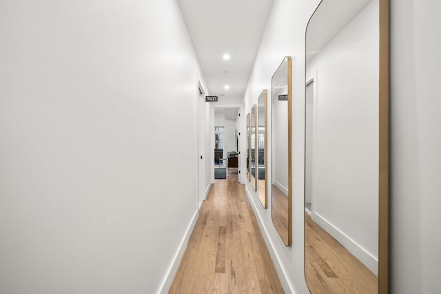 hall featuring light hardwood / wood-style floors