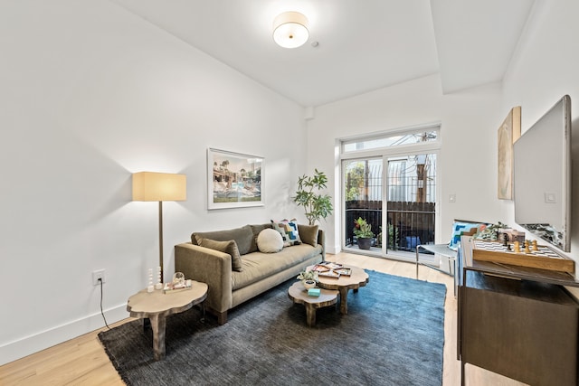 living room featuring hardwood / wood-style floors