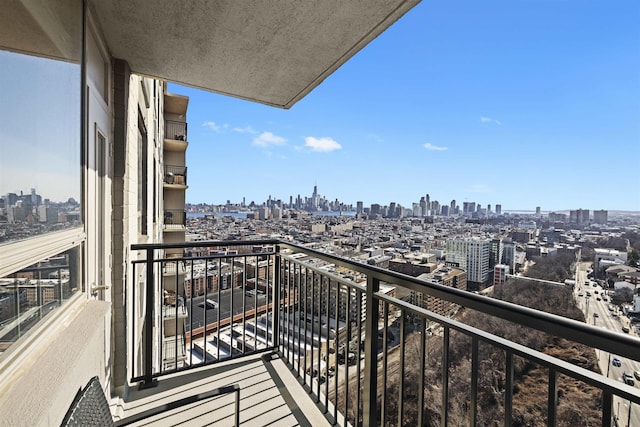 balcony with a city view