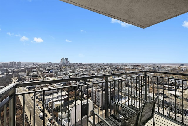 balcony featuring a view of city