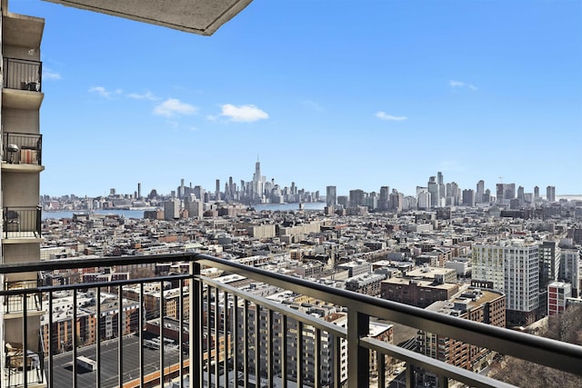 balcony featuring a city view