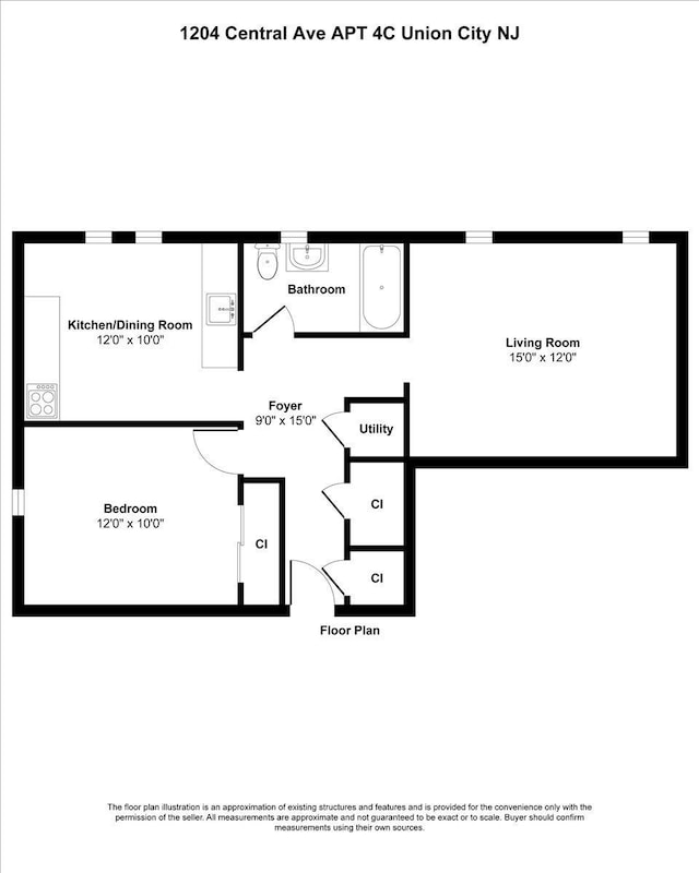 1204 Central Ave Unit 4C, Union City, NJ 07087 - room layout
