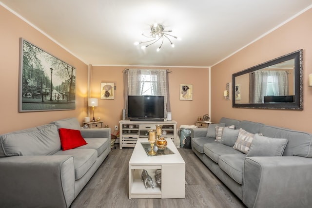 2013 41st St, North Bergen, NJ 07047 - living room with crown molding and wood finished floors