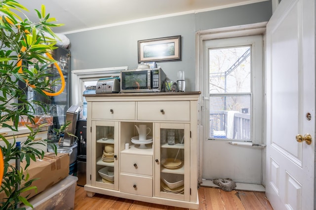 2013 41st St, North Bergen, NJ 07047 - detailed view of stainless steel microwave and wood finished floors