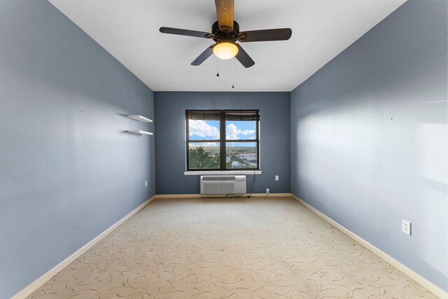 8915 Bergenwood Ave Unit 37, North Bergen, NJ 07047 - bedroom featuring a wall mounted AC, a desk, ceiling fan, and carpet