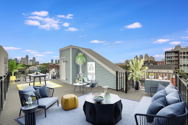 view of patio with an outdoor hangout area