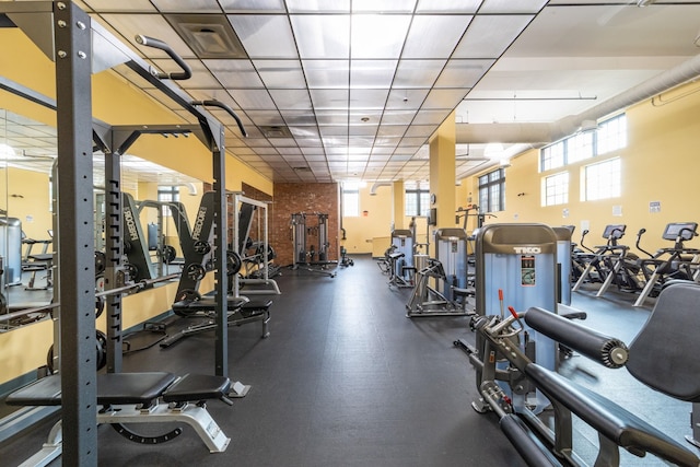 341 Monmouth St Unit 104D, Jersey City, NJ 07302 - workout area featuring plenty of natural light