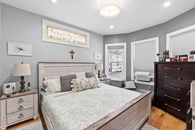 bedroom featuring light wood-type flooring