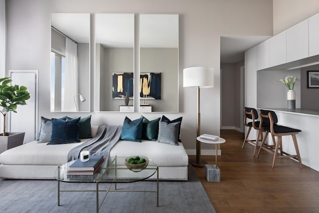 99 Hudson St Unit 4903, Jersey City, NJ 07302 - living room with wood finished floors and baseboards