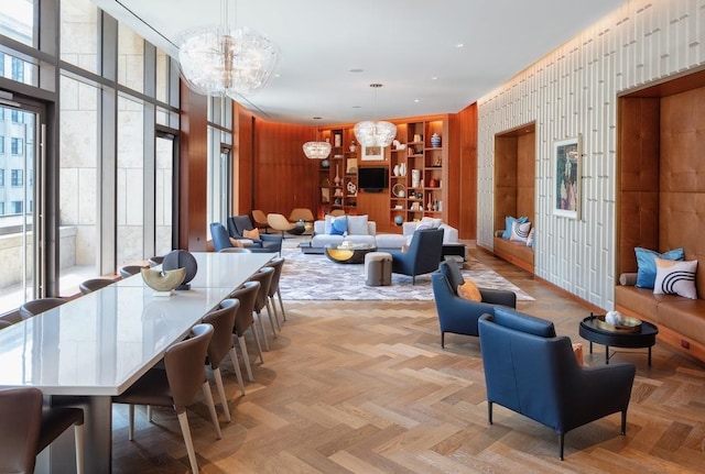 99 Hudson St Unit 4903, Jersey City, NJ 07302 - lobby featuring wood walls and recessed lighting