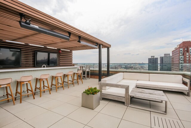 10 Provost St Unit 1004, Jersey City, NJ 07302 - view of patio / terrace with outdoor lounge area and a city view