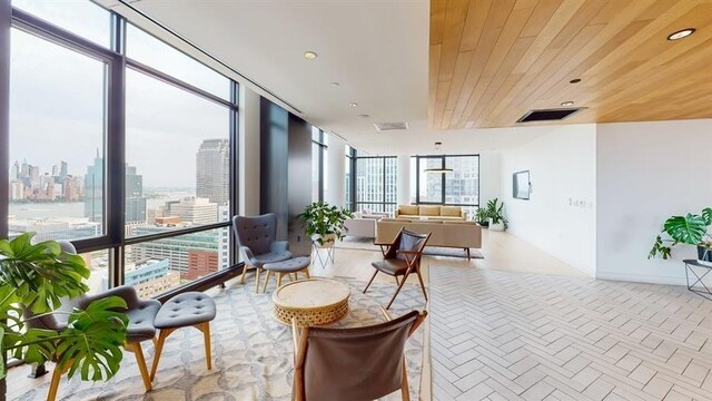 10 Provost St Unit 1004, Jersey City, NJ 07302 - community lobby featuring a view of city and a wall of windows