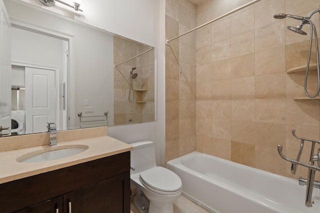 104 Tidewater St Unit 1A, Jersey City, NJ 07302 - full bathroom featuring washer / dryer, vanity, and bathing tub / shower combination