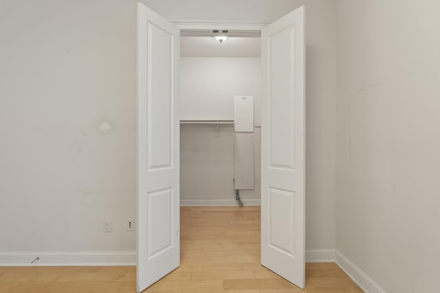 104 Tidewater St Unit 1A, Jersey City, NJ 07302 - corridor with light wood-style flooring and baseboards