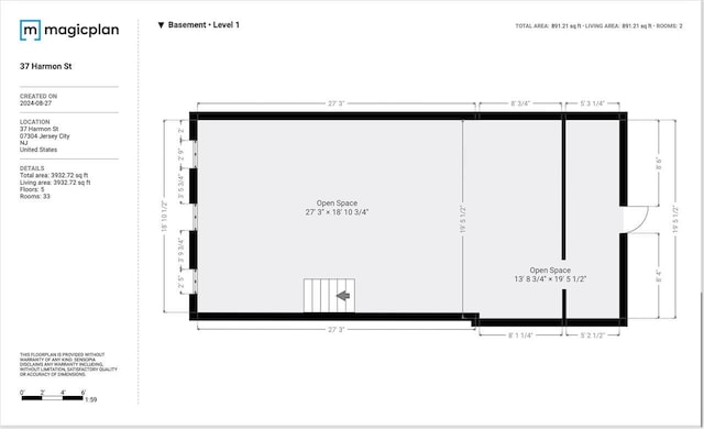 37 Harmon St, Jersey City, NJ 07304 - plan