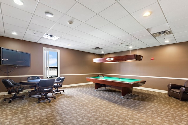 10 Regent St Unit 817, Jersey City, NJ 07302 - game room with billiards table and a paneled ceiling