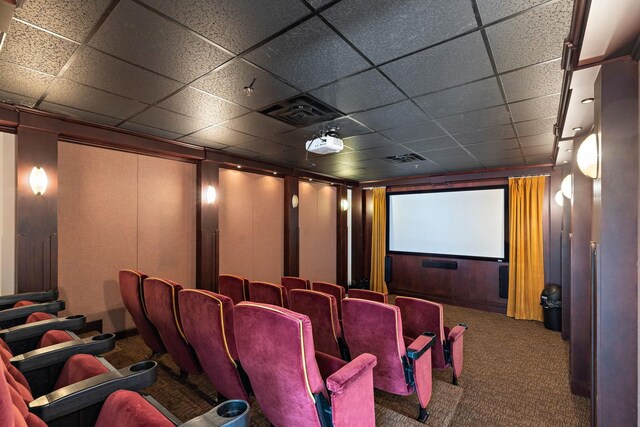 10 Regent St Unit 817, Jersey City, NJ 07302 - home theater room featuring carpet flooring and a drop ceiling