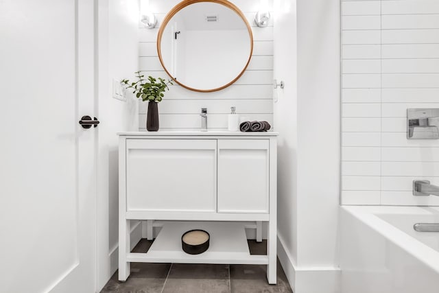 2602 Palisade Ave, Weehawken, NJ 07086 - bathroom with vanity, tile patterned flooring, and washtub / shower combination