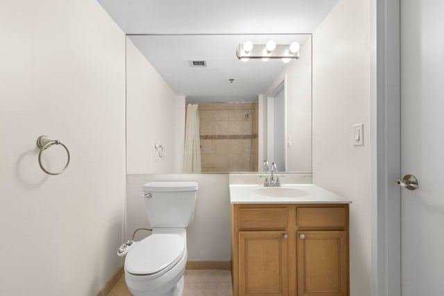 700 1st St Unit 6D, Hoboken, NJ 07030 - bathroom with vanity, curtained shower, and tile patterned floors