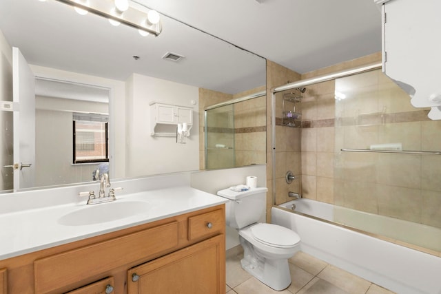 700 1st St Unit 6D, Hoboken, NJ 07030 - full bath featuring tile patterned flooring, vanity, and shower / bath combination with glass door