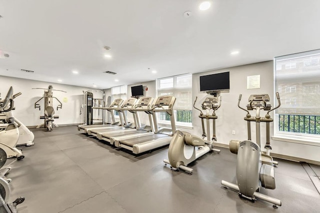 1200 Grand St Unit 220, Hoboken, NJ 07030 - workout area featuring recessed lighting