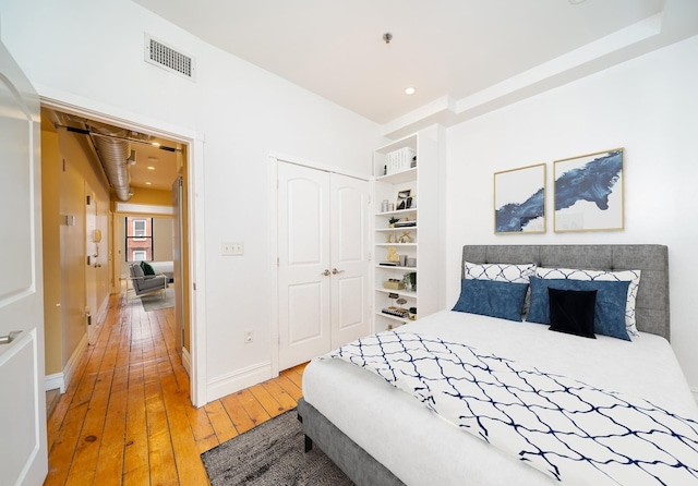 930 Park Ave Unit 3, Hoboken, NJ 07030 - bedroom with light wood-style floors, a closet, and recessed lighting