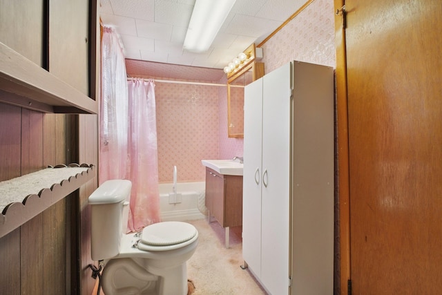 1508 77th St, North Bergen, NJ 07047 - bathroom featuring shower / bathtub combination with curtain and vanity