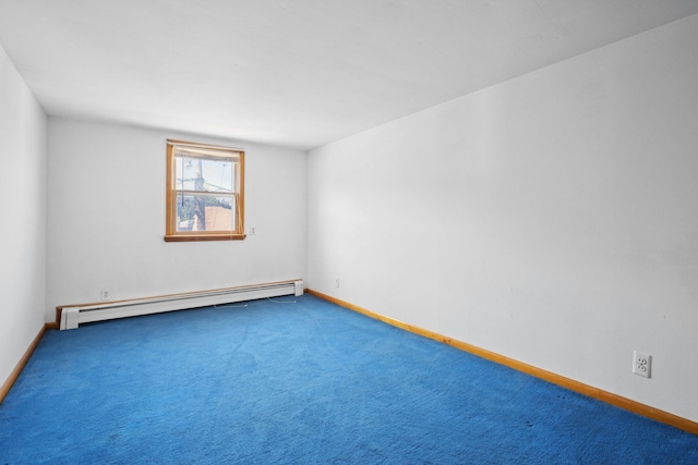 1508 77th St, North Bergen, NJ 07047 - carpeted empty room featuring baseboard heating and baseboards