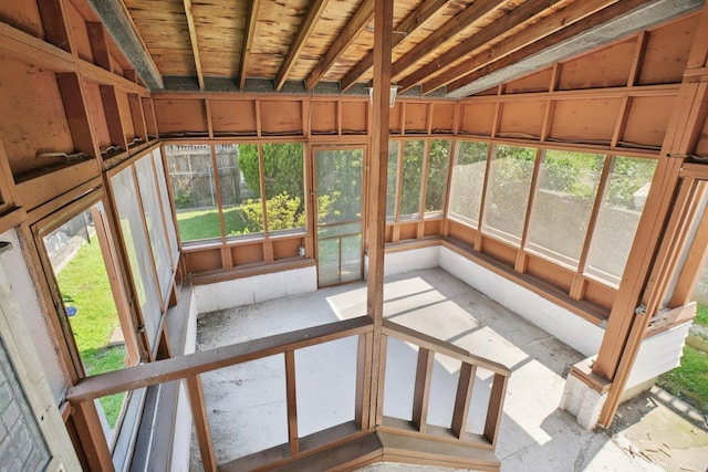 1508 77th St, North Bergen, NJ 07047 - unfurnished sunroom featuring vaulted ceiling