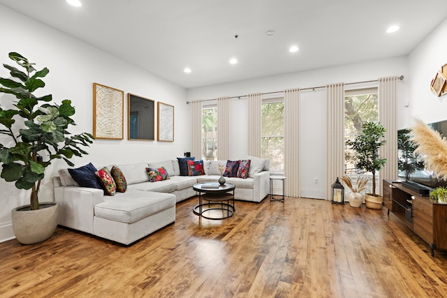 297 Montgomery St Unit 2, Jersey City, NJ 07302 - living area featuring wood finished floors and recessed lighting