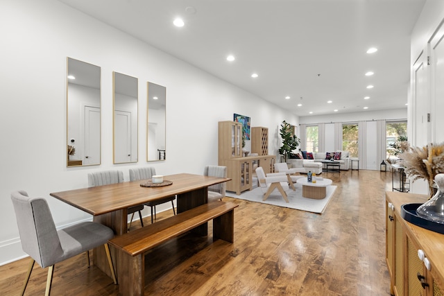 297 Montgomery St Unit 2, Jersey City, NJ 07302 - dining space featuring recessed lighting and light wood-style floors
