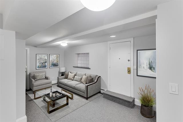 1406 8th St Unit 2, North Bergen, NJ 07047 - carpeted living room featuring baseboards