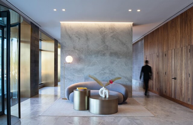 75 Park Ln S Unit 1912, Jersey City, NJ 07310 - building lobby with recessed lighting