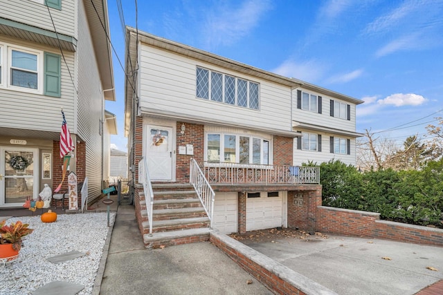 view of property with a garage