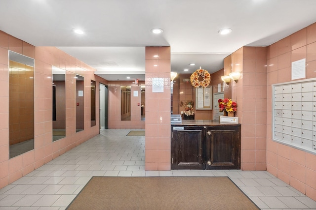 43 Van Wagenen Ave Unit 4A, Jersey City, NJ 07306 - reception area featuring tile walls and recessed lighting