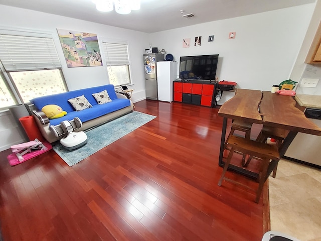 living room featuring hardwood / wood-style flooring