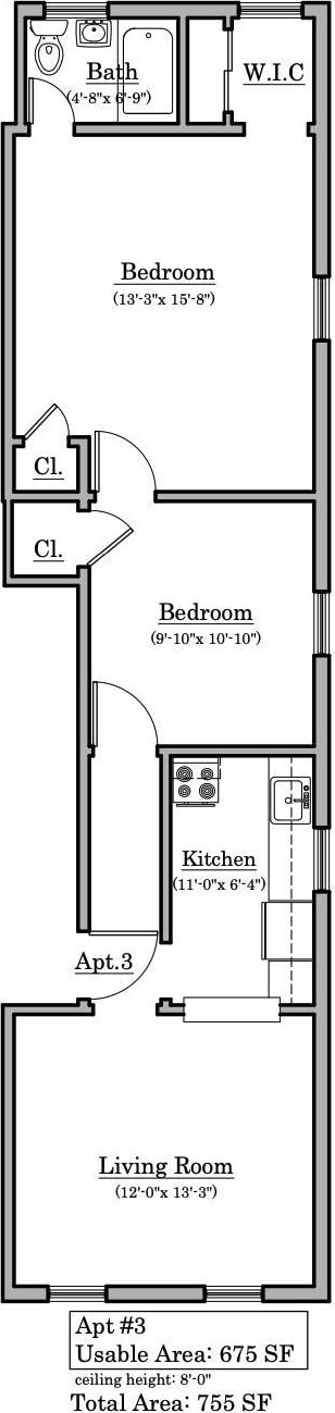 552 38th St Unit 3, Union City, NJ 07087 - view of floor plan / room layout