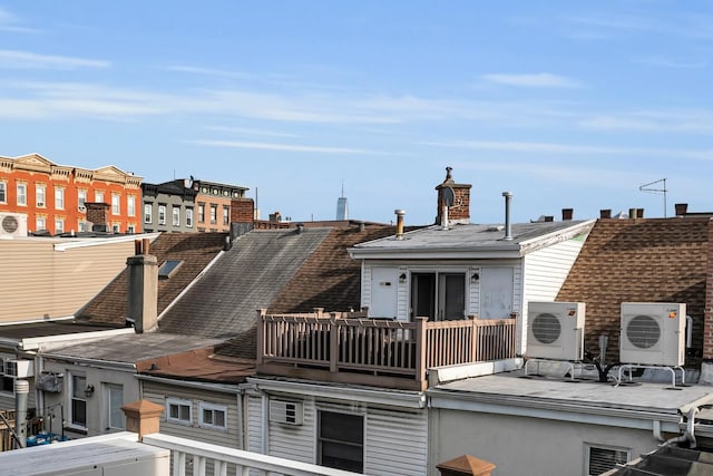 123 Willow Ter, Hoboken, NJ 07030 - rear view of house featuring a balcony and a chimney